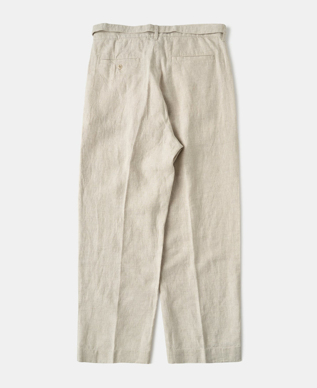 Linen Double Pleated Trousers - Natural