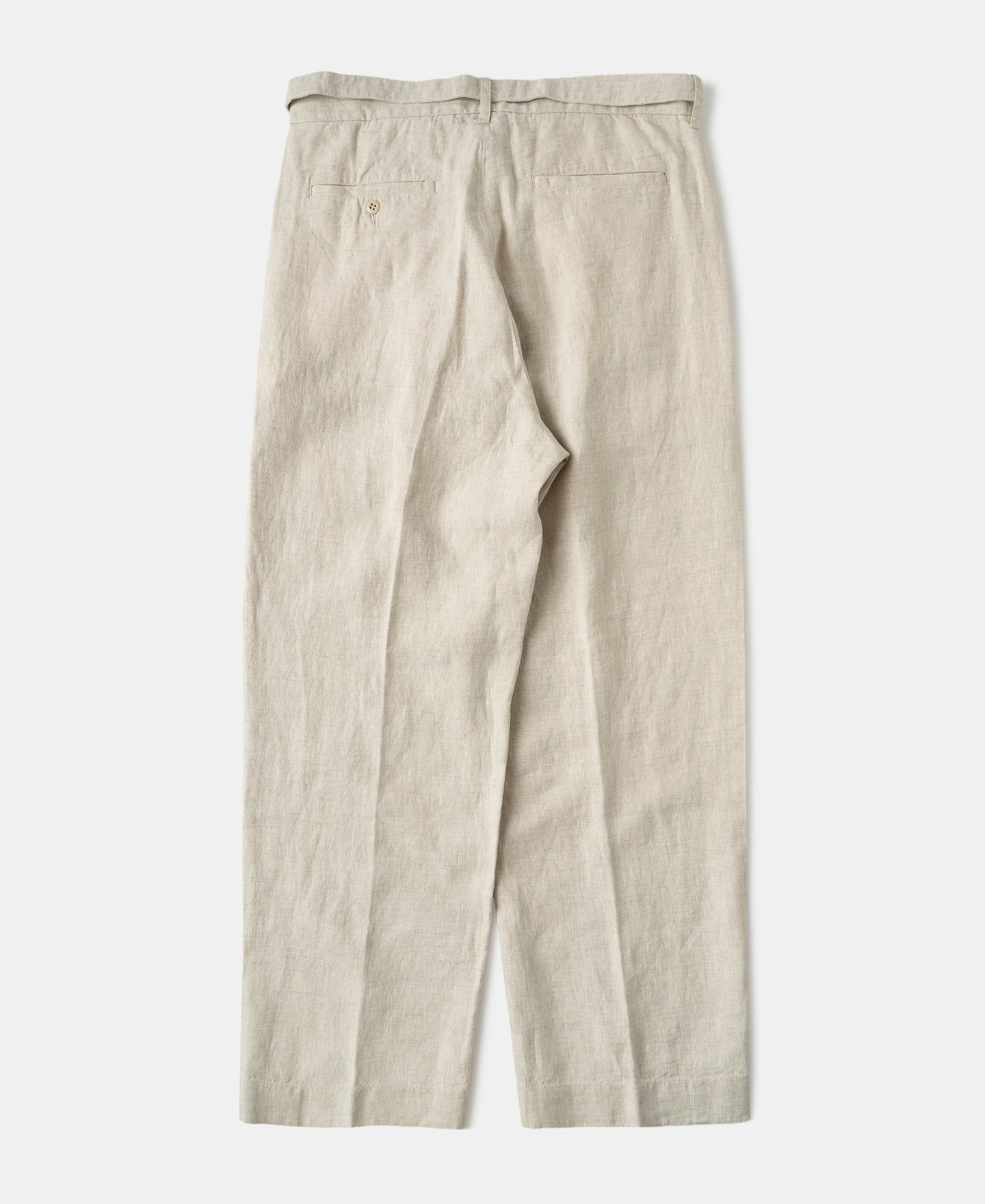 Linen Double Pleated Trousers - Natural