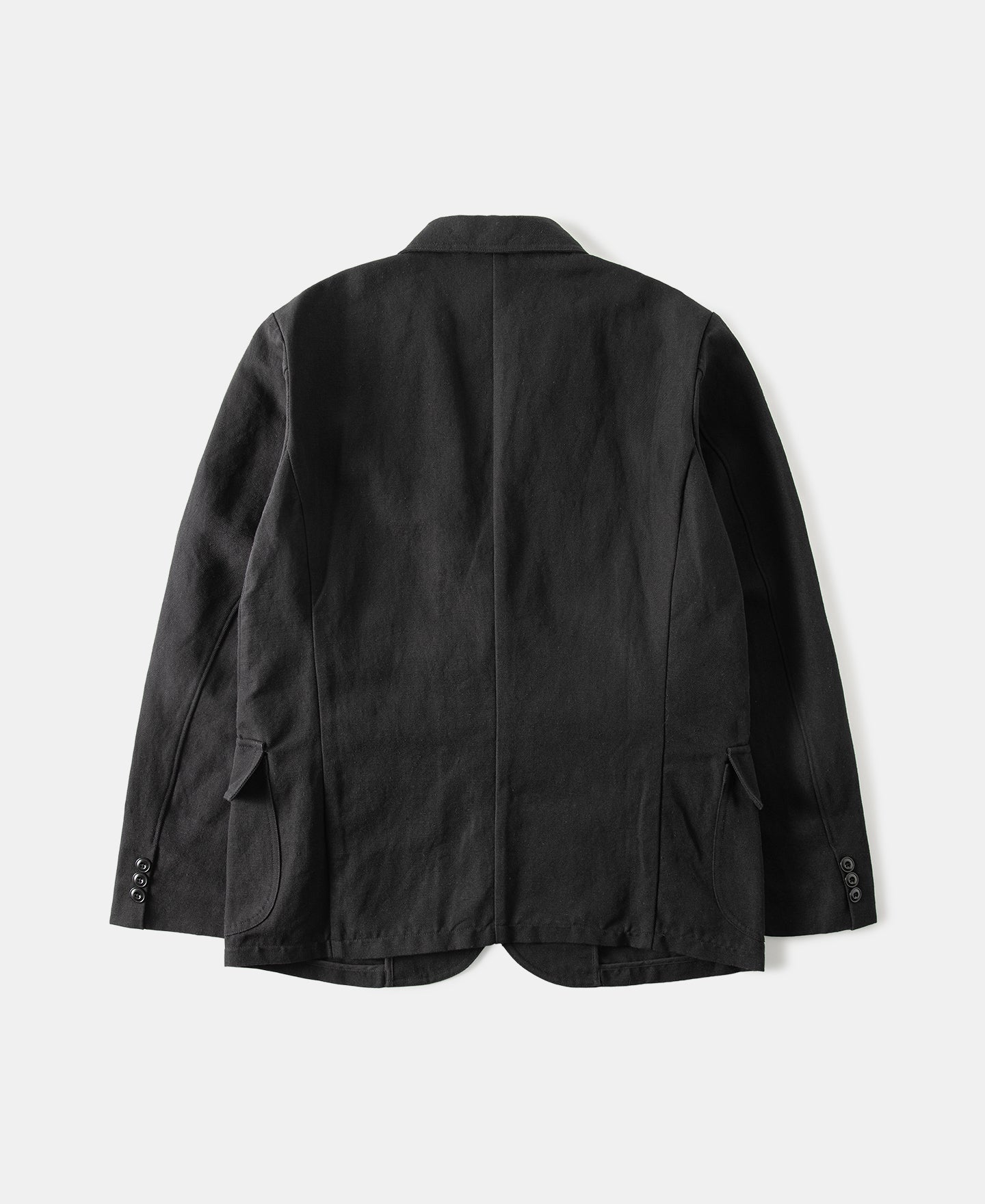 Textured Linen-Cotton Blend Sack Jacket – Black