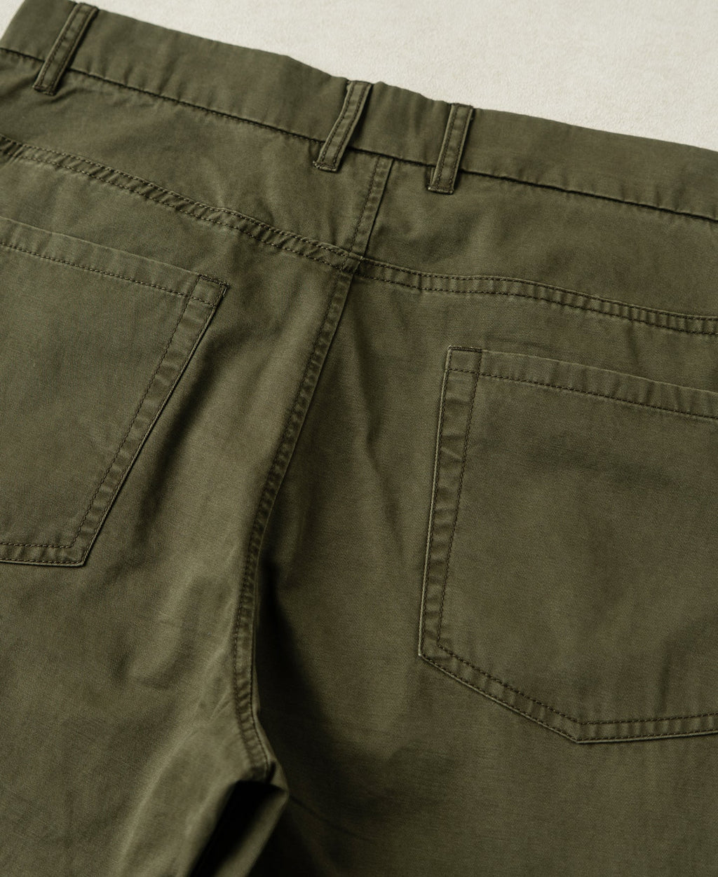 Vintage Washed Tapered 5-Pocket Pants - Olive