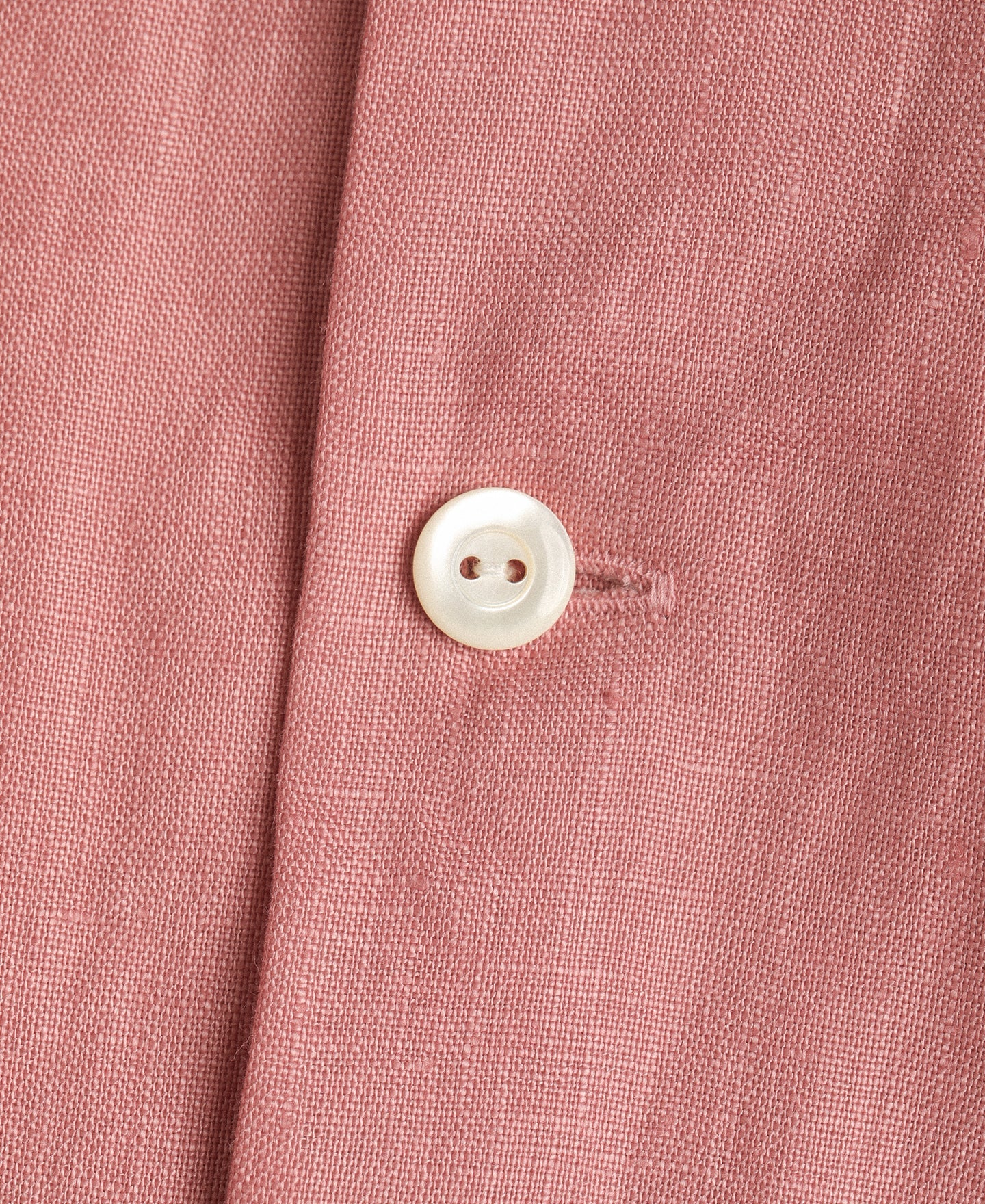 Cuban Collar Linen Shirt - Pink