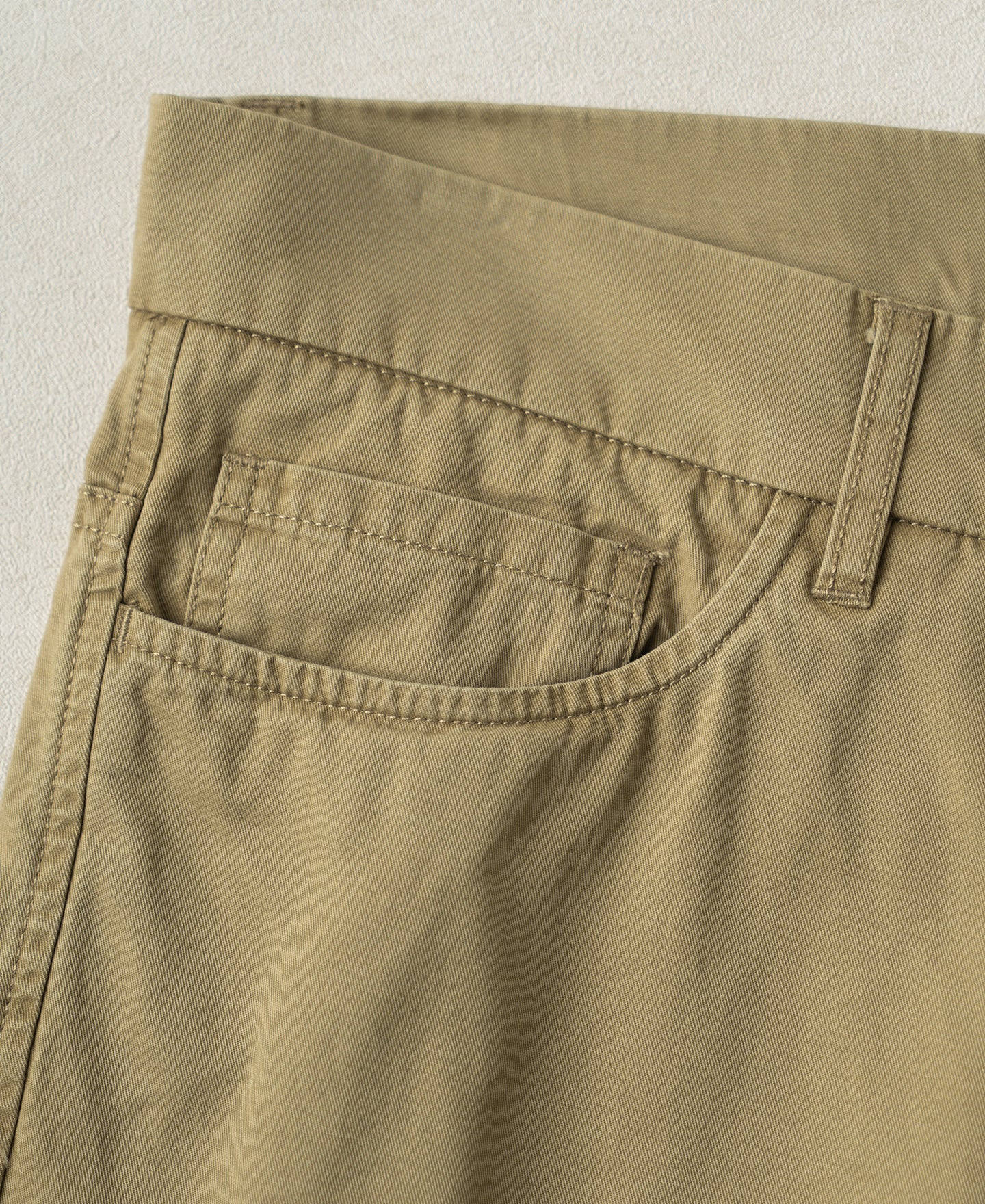 Vintage Washed Tapered 5-Pocket Pants - Khaki