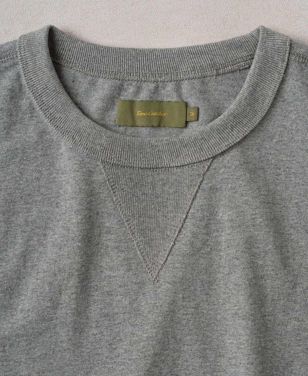 1950s V-Gusset Cotton T-Shirt - Heather Gray