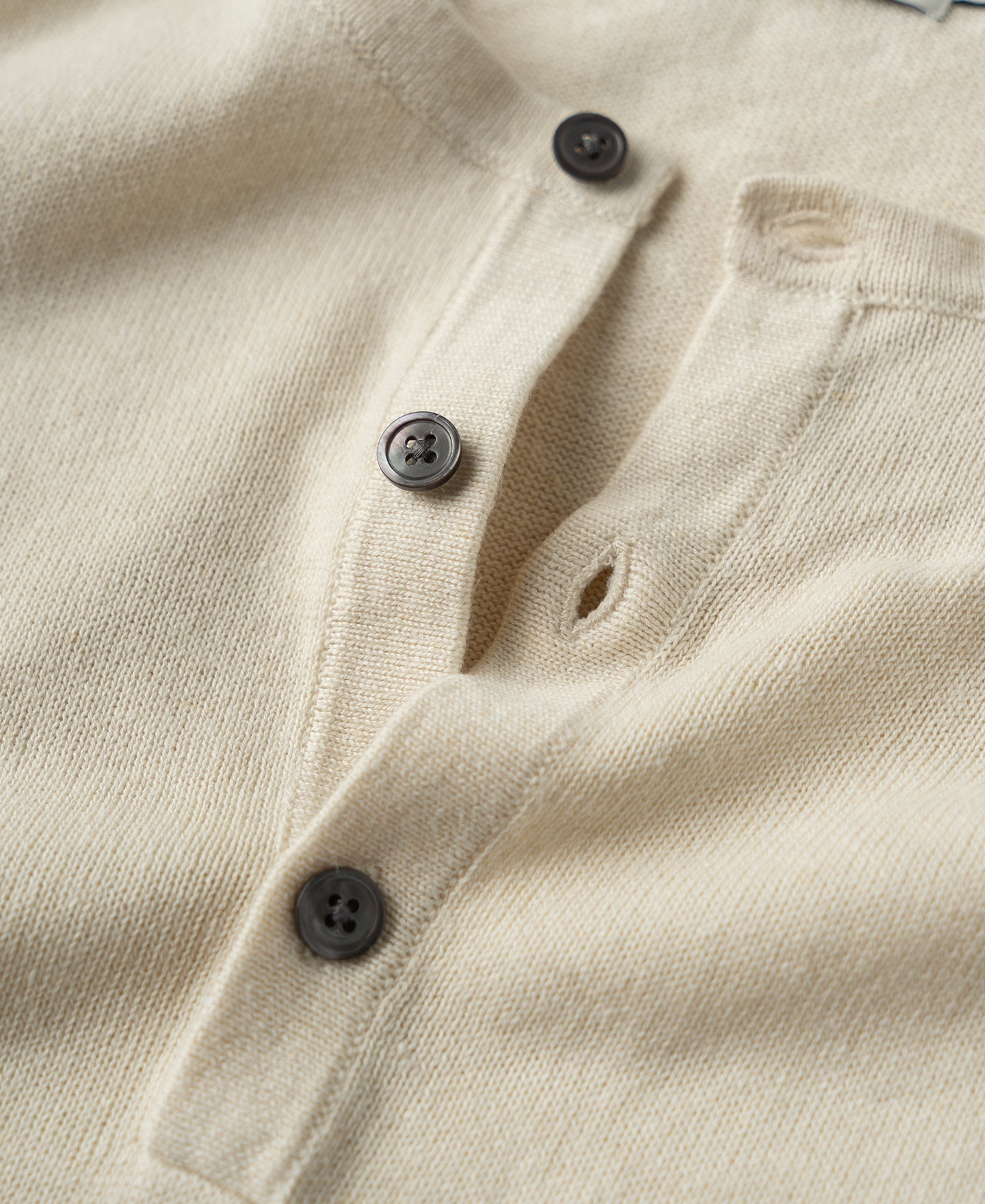 Linen Cotton Blend Knit Henley T-Shirt - Apricot
