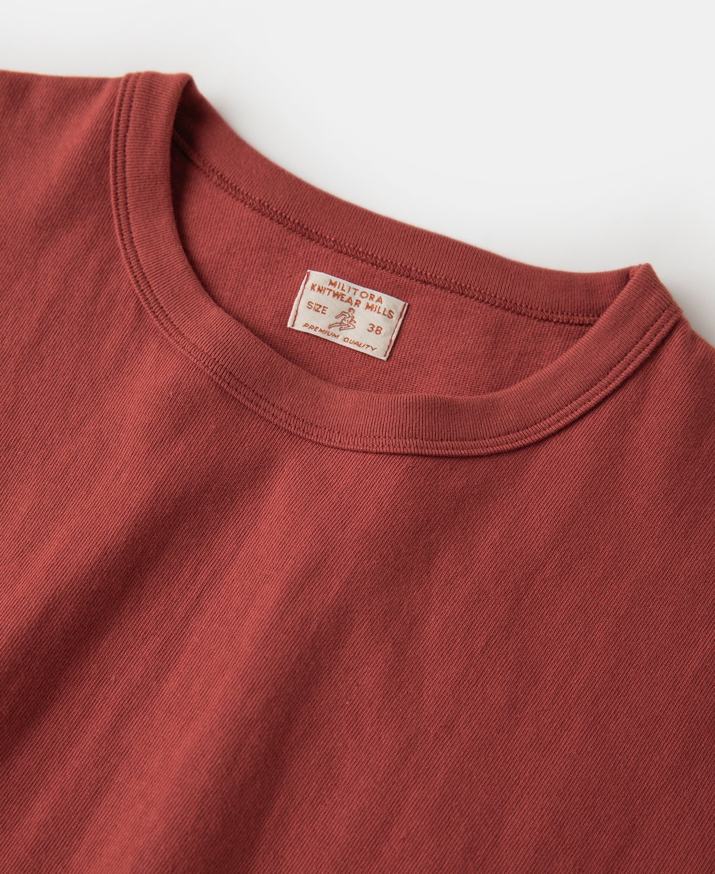Cotton Tubular Crewneck T-Shirt - Brick Red
