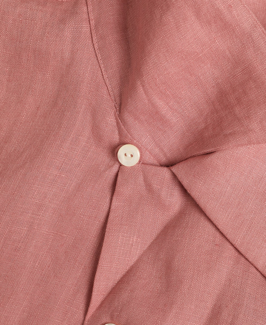 Cuban Collar Linen Shirt - Pink