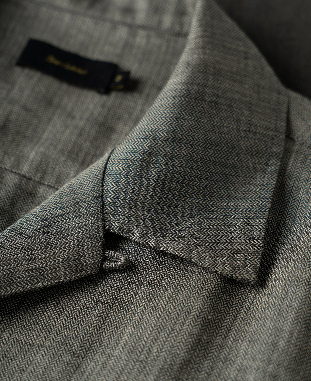 Relaxed Ramie Herringbone Cuban Shirt