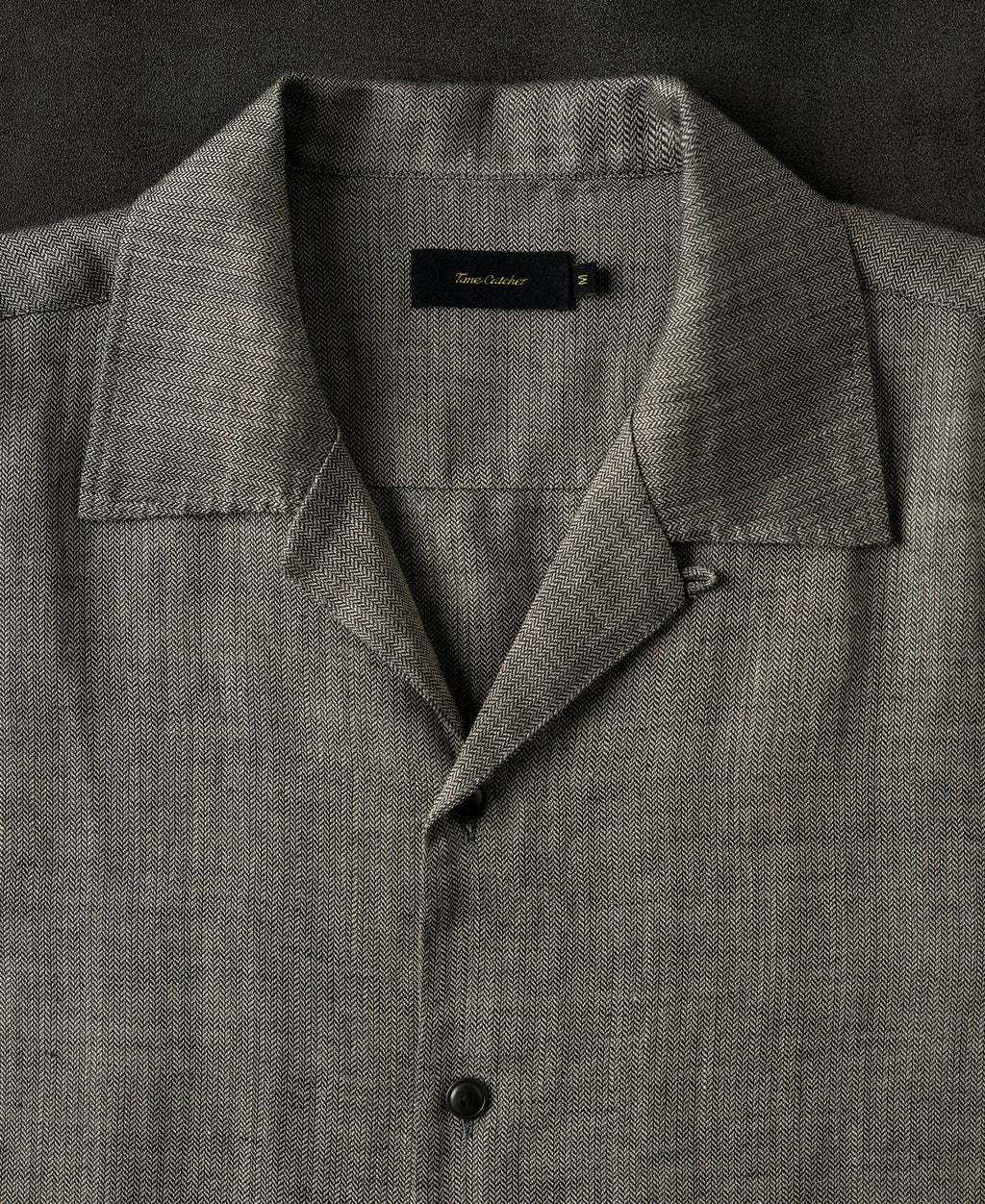 Relaxed Ramie Herringbone Cuban Shirt