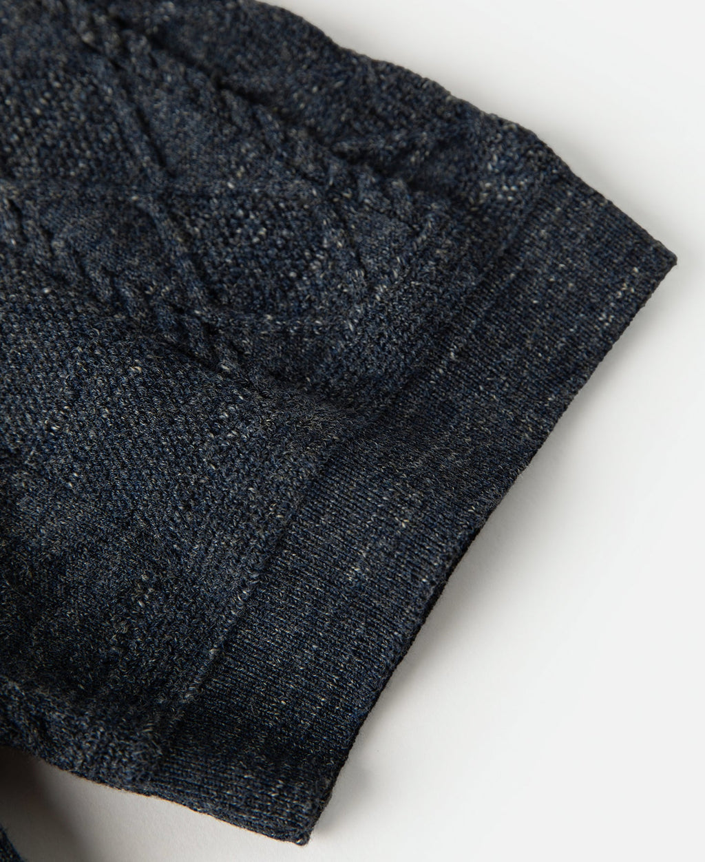 Jacquard Melange Yarn Polo Shirt - Navy