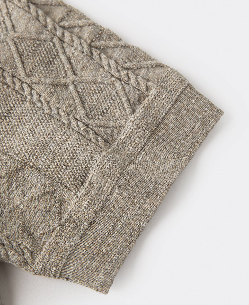 Jacquard Melange Yarn Polo Shirt - Oats