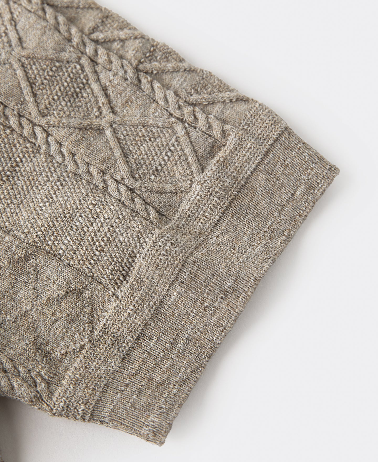 Jacquard Melange Yarn Polo Shirt - Oats