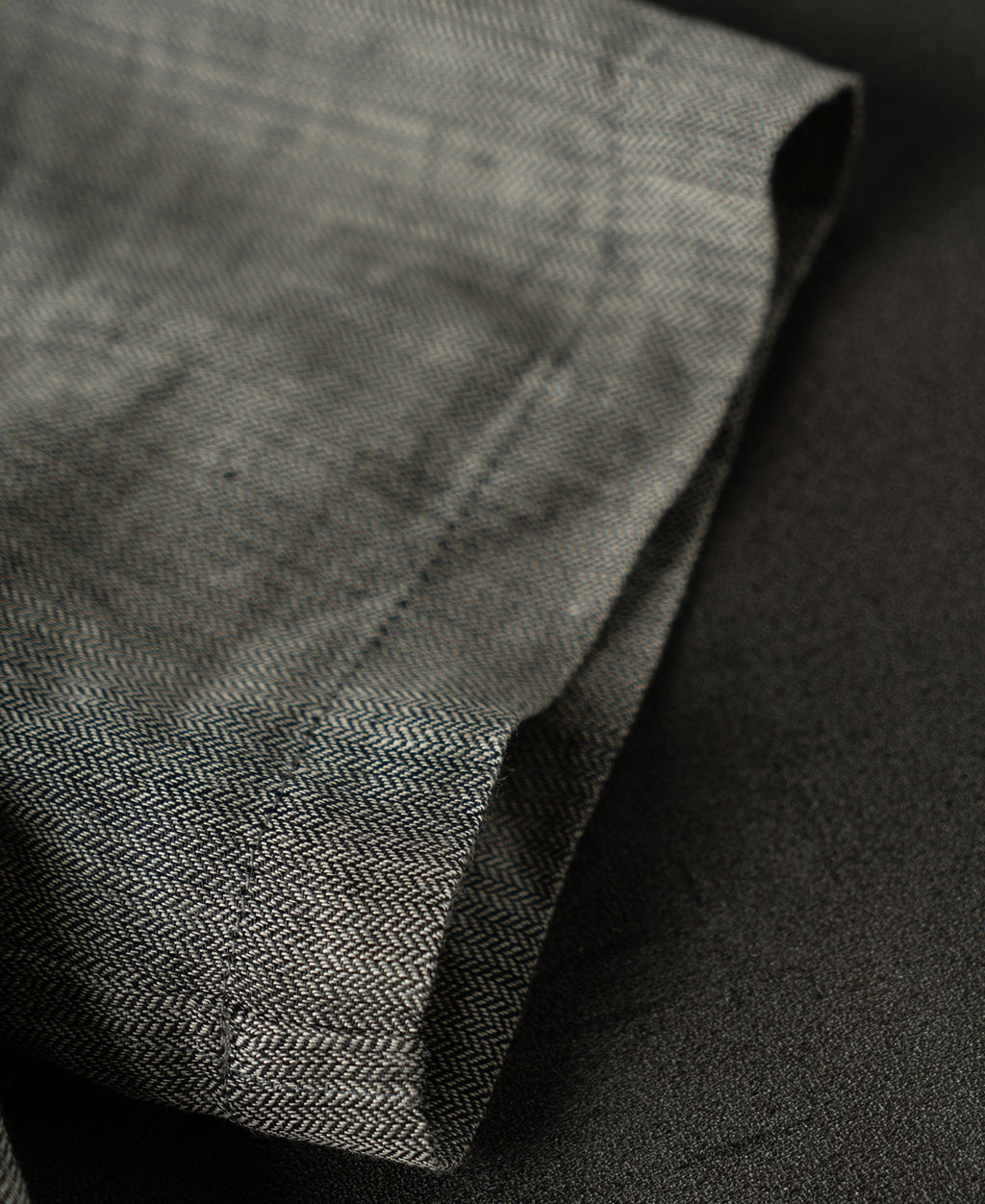 Relaxed Ramie Herringbone Cuban Shirt