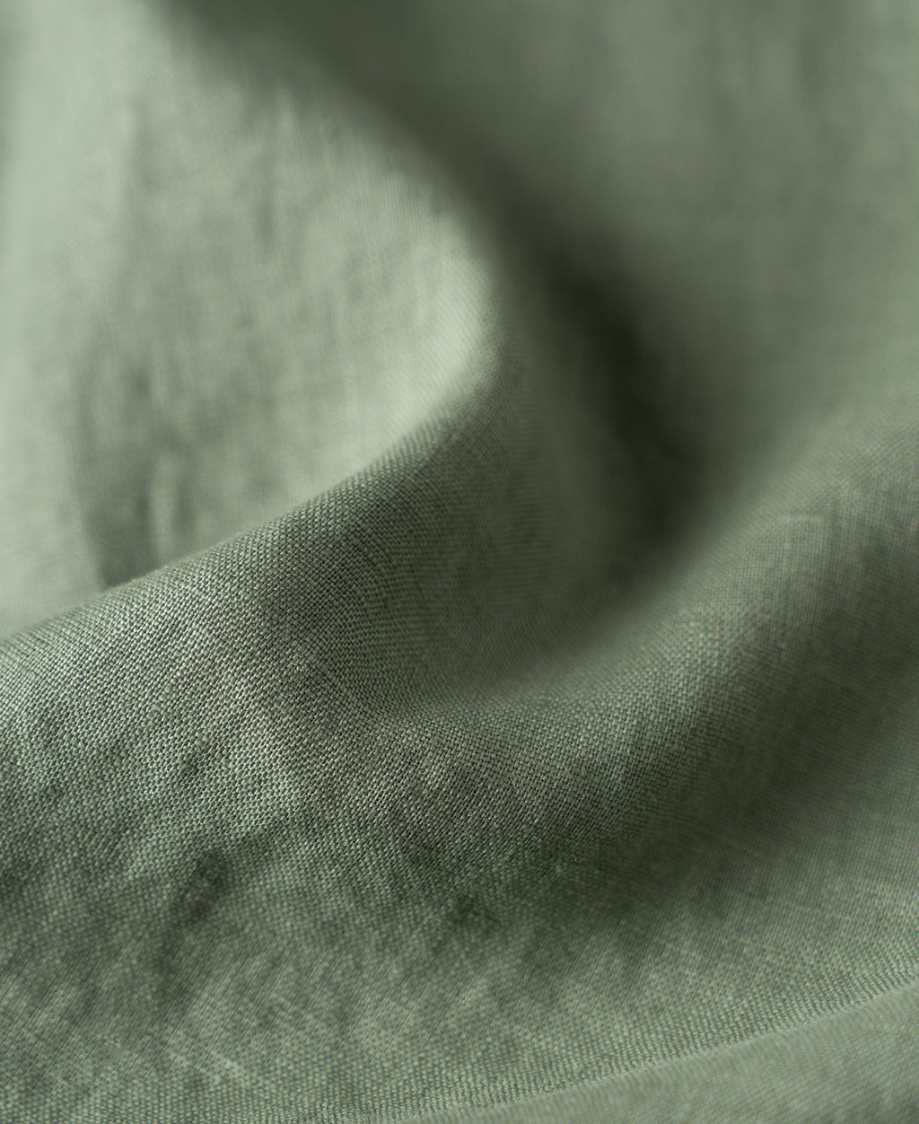 1950s Italian Collar Long Sleeve Linen Shirt - Sage