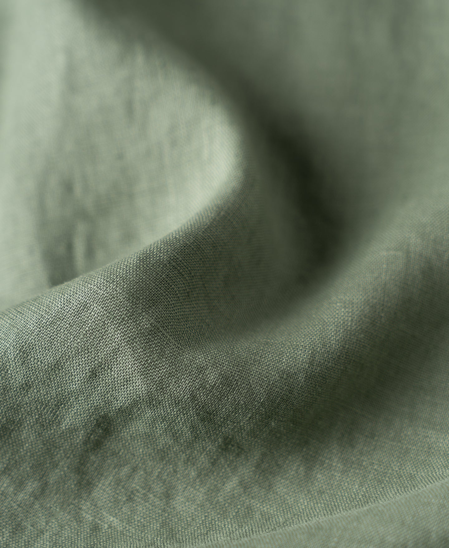 1950s Italian Collar Long Sleeve Linen Shirt - Sage