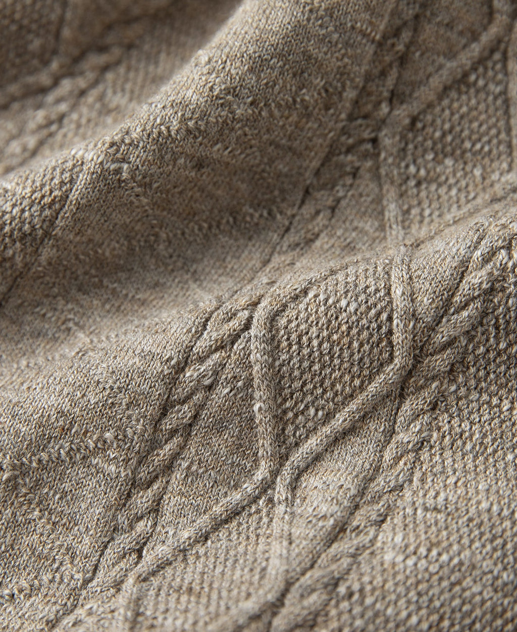 Jacquard Melange Yarn Polo Shirt - Oats