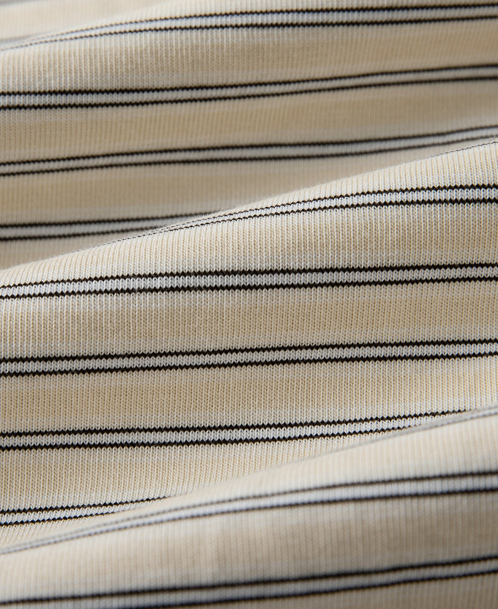 Heavyweight Cotton Striped Pocket T-Shirt - Apricot