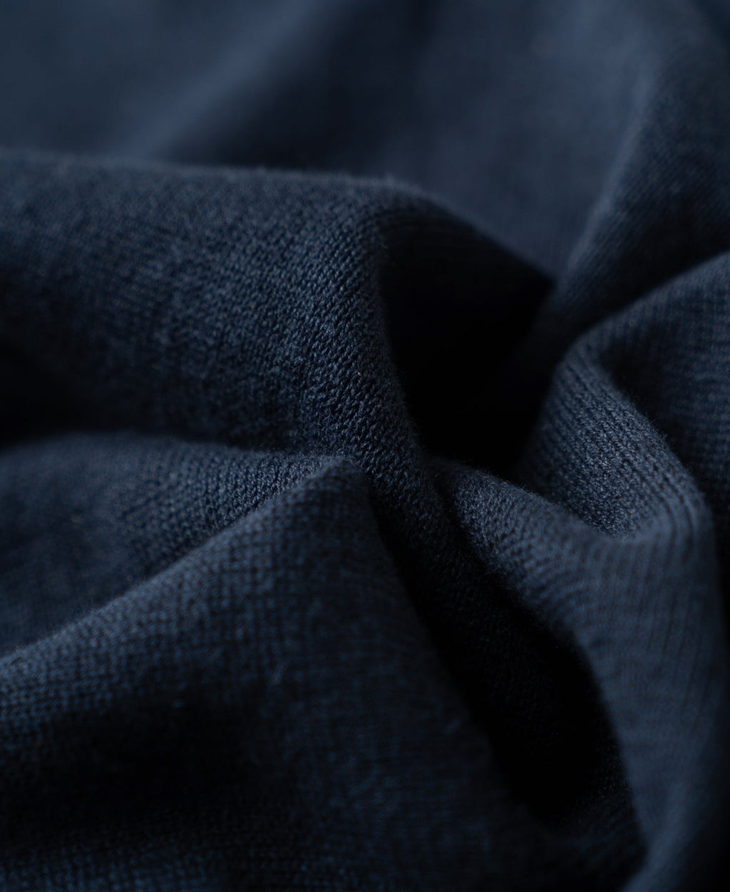 Linen Cotton Blend Knit Johnny Collar Polo - Indigo