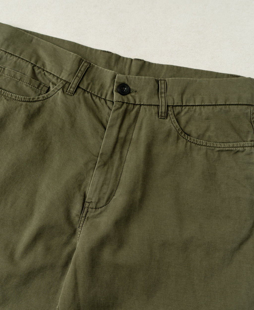 Vintage Washed Tapered 5-Pocket Pants - Olive