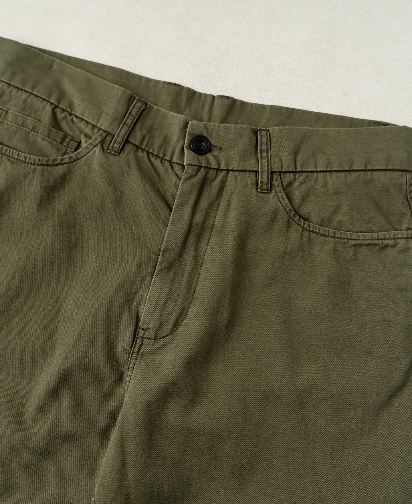 Vintage Washed Tapered 5-Pocket Pants - Olive