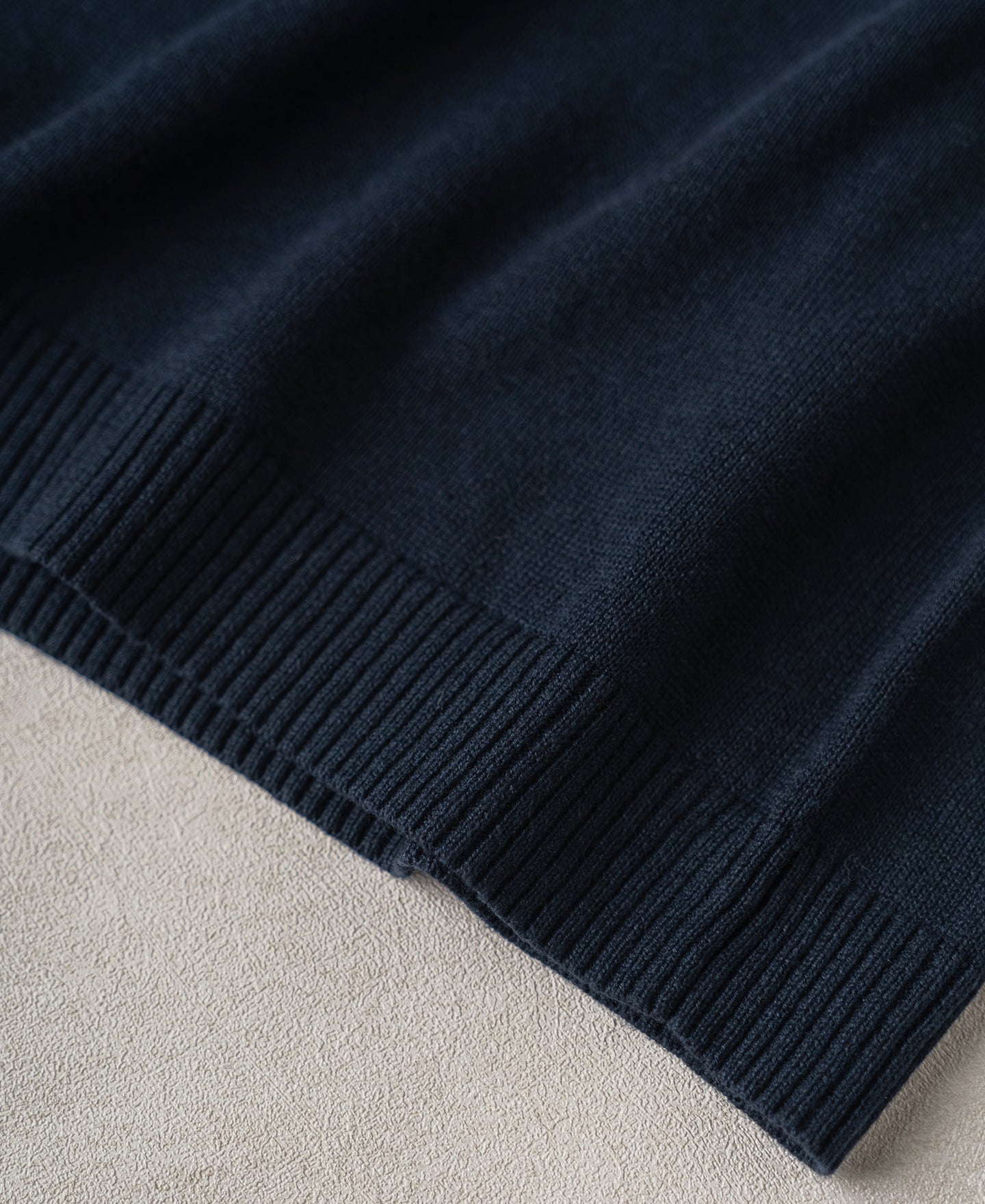 Linen Cotton Blend Knit Johnny Collar Polo - Indigo