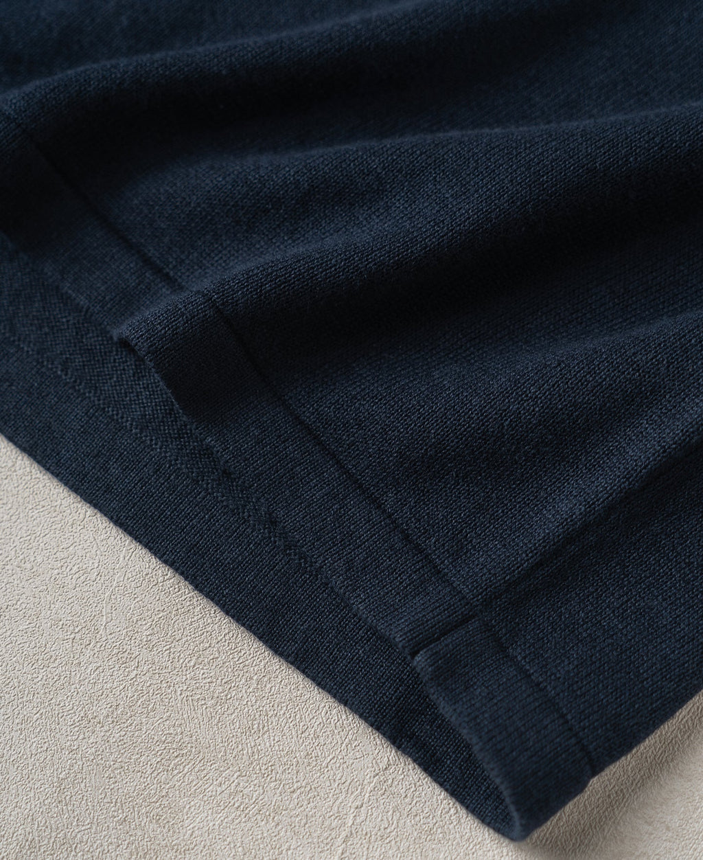 Linen Cotton Blend Knit Henley T-Shirt - Indigo