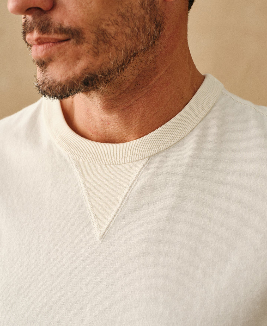 1950s V-Gusset Cotton T-Shirt - White