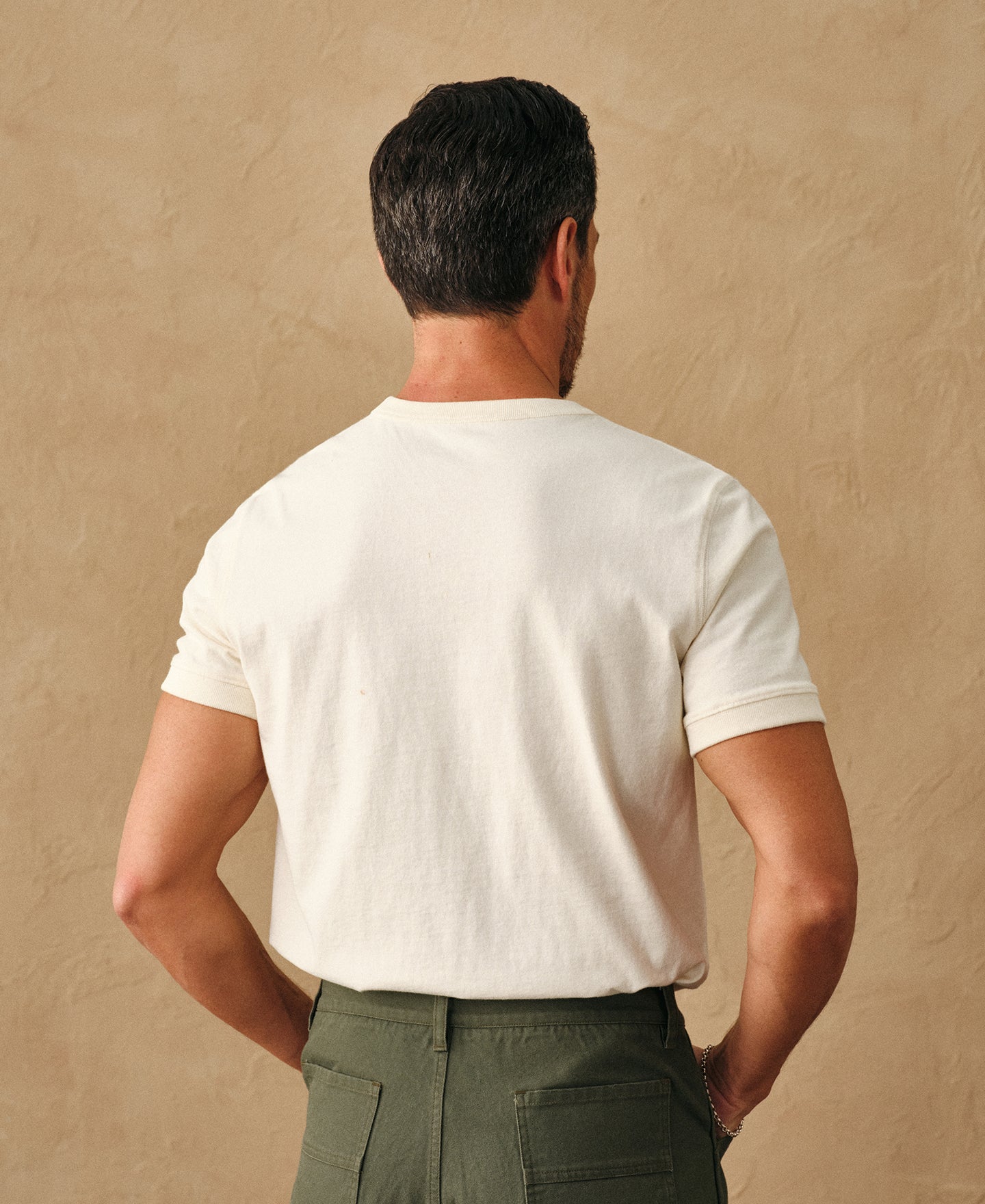 1950s V-Gusset Cotton T-Shirt - White