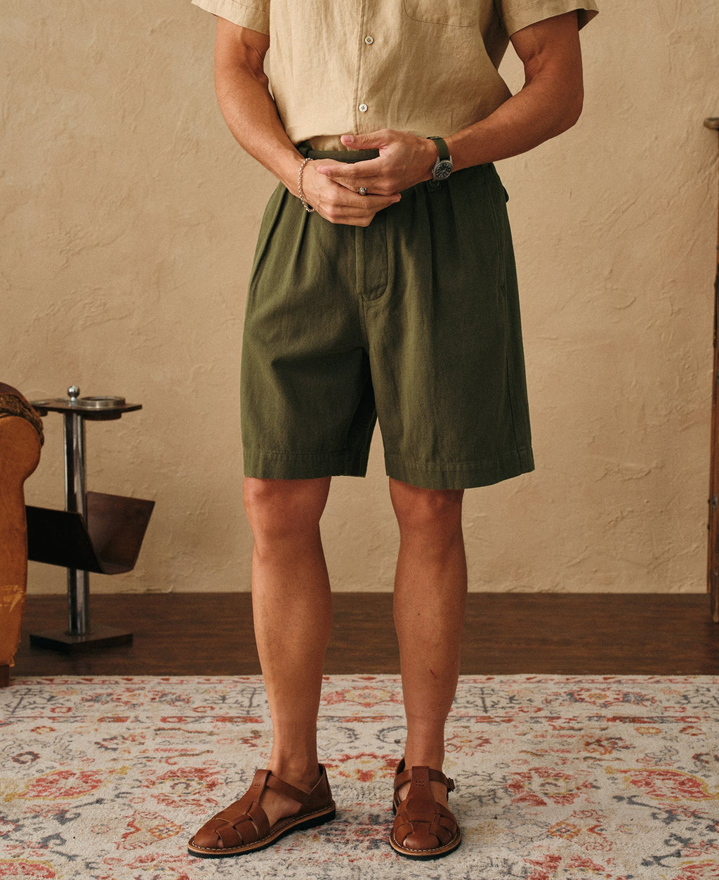 British Army Cotton-Linen Gurkha Shorts - Olive