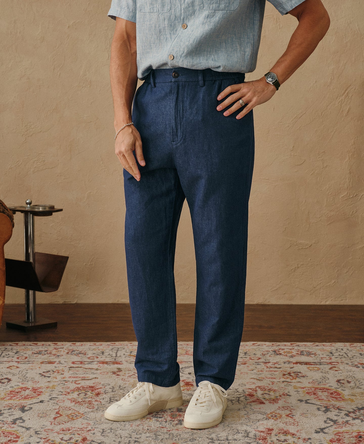 Tapered Hemp-Cotton Blend Pants