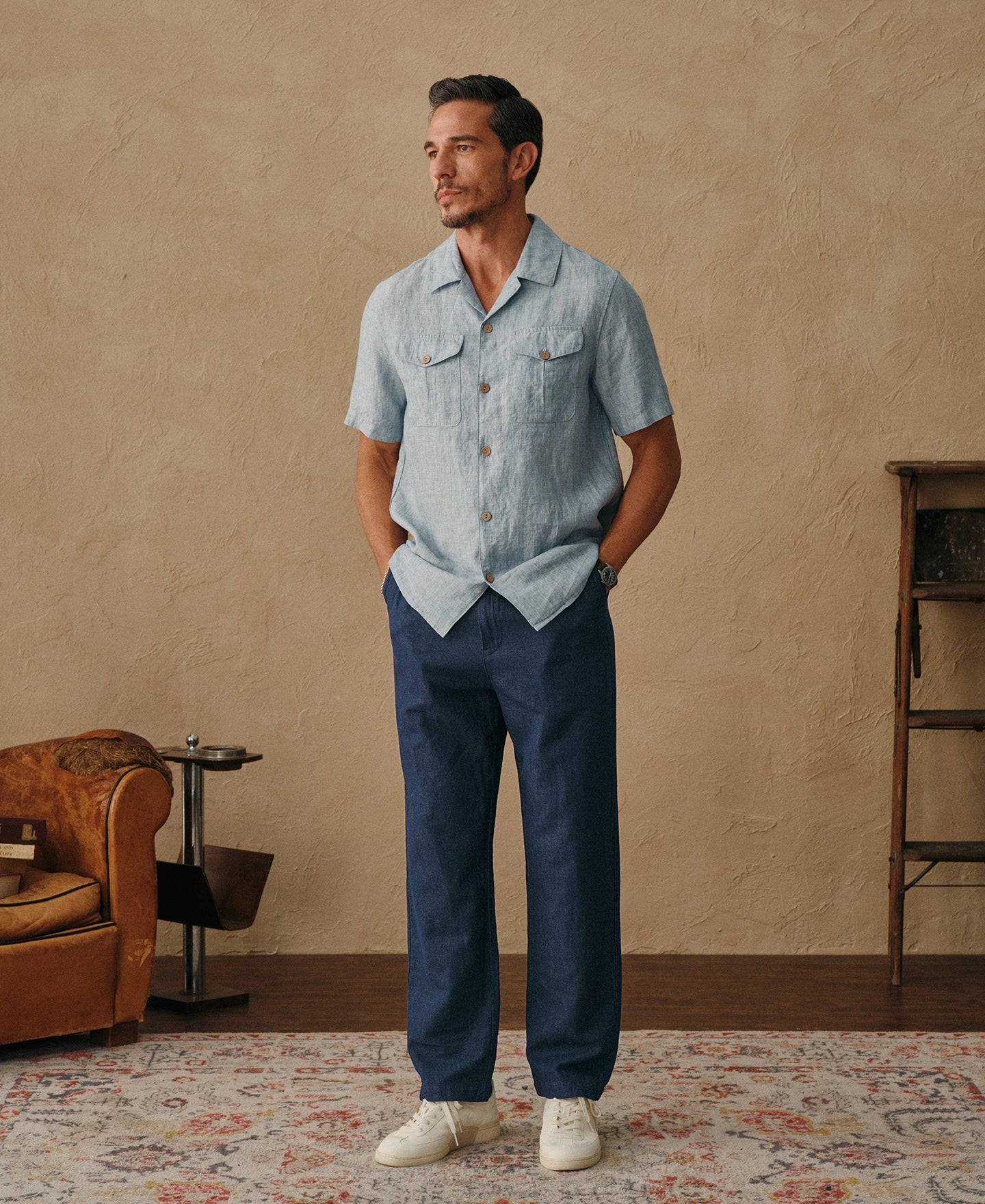 Tapered Hemp-Cotton Blend Pants