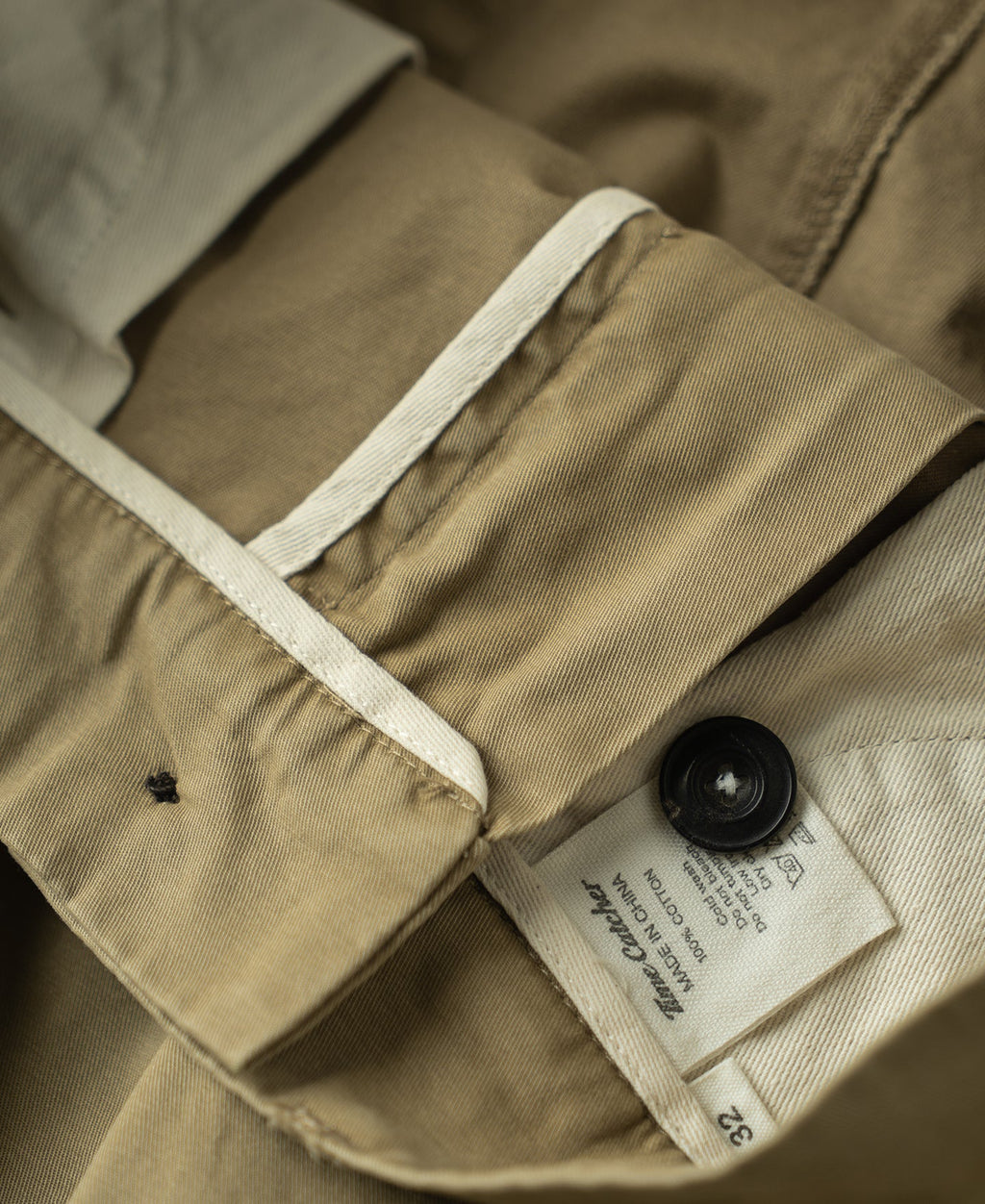 Vintage Washed Tapered 5-Pocket Pants - Khaki