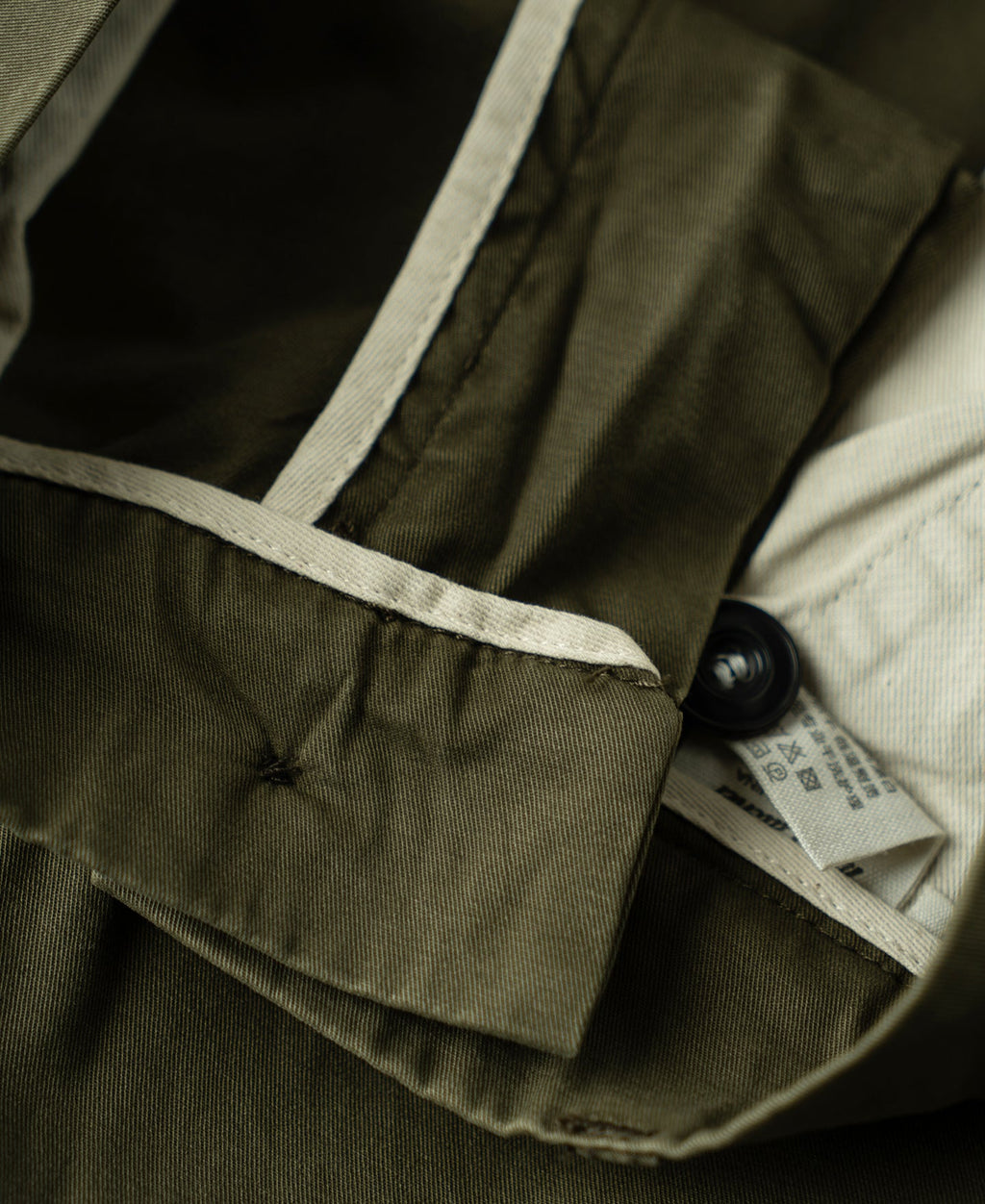 Vintage Washed Tapered 5-Pocket Pants - Olive