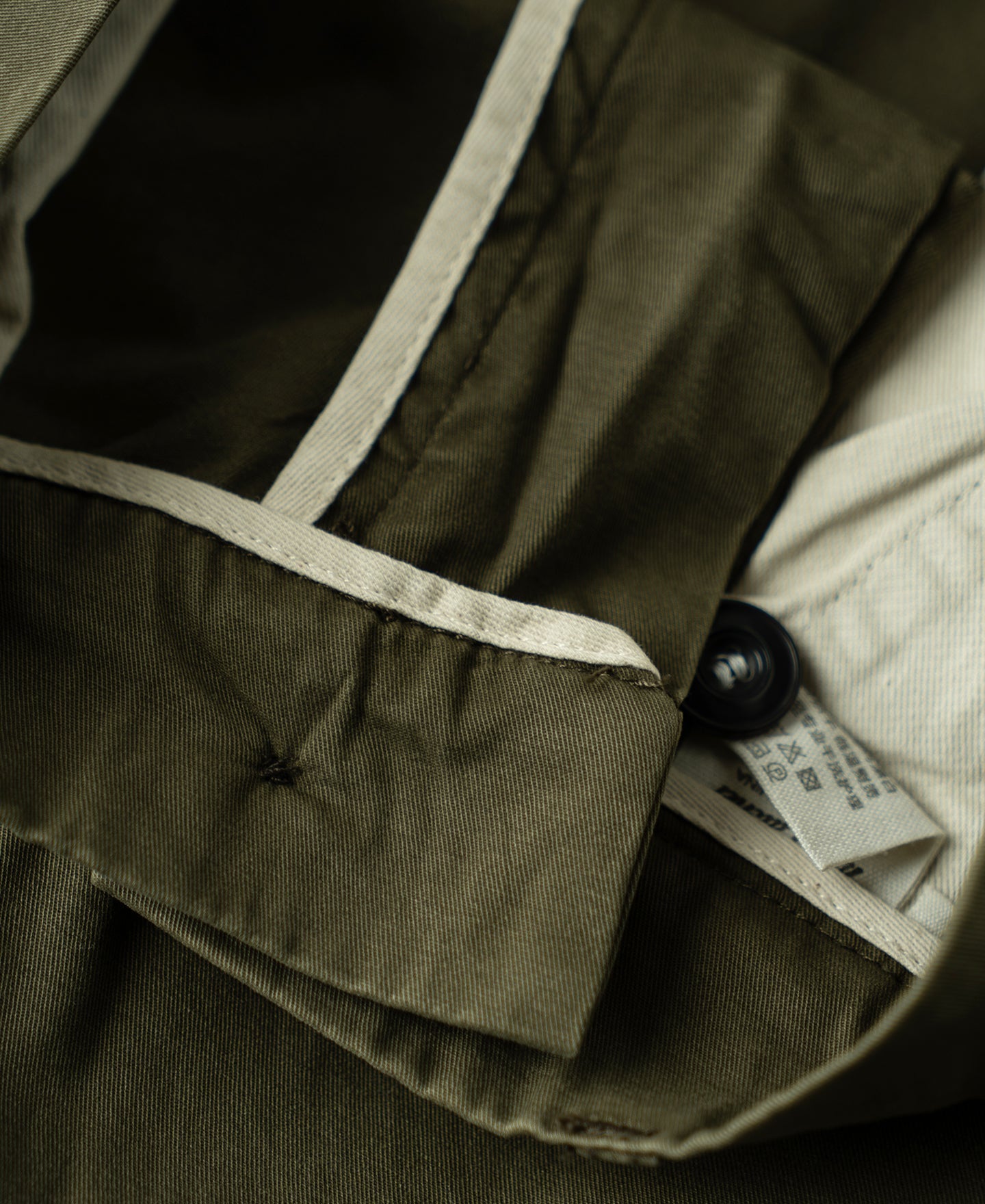 Vintage Washed Tapered 5-Pocket Pants - Olive