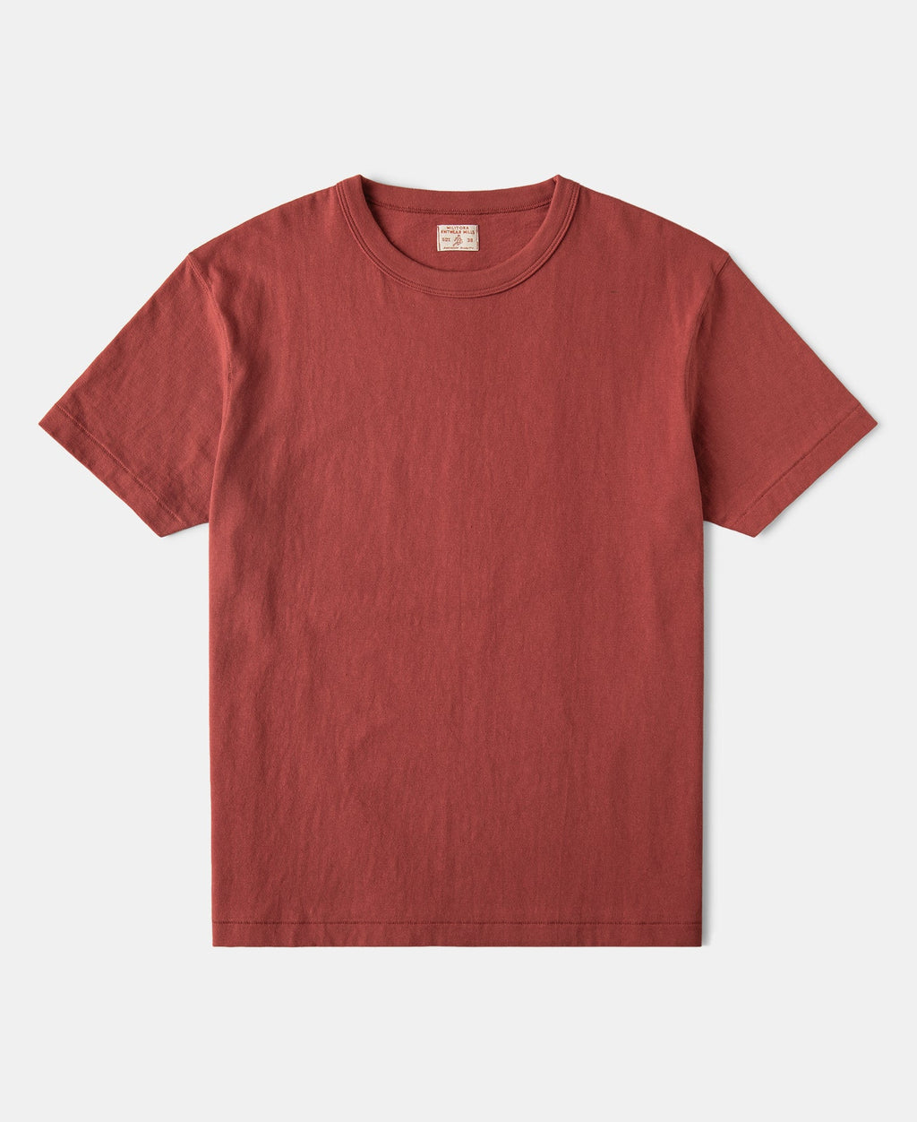 Cotton Tubular Crewneck T-Shirt - Brick Red