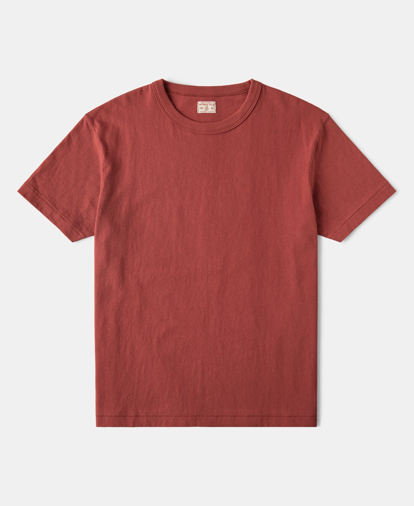 Cotton Tubular Crewneck T-Shirt - Brick Red