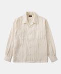 Cuban Collar Linen Shirt - Apricot