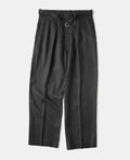 Linen Double Pleated Trousers - Black
