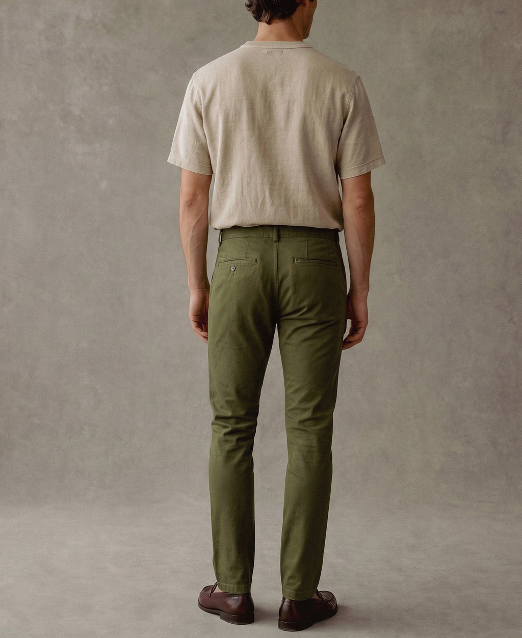 Cotton-Blend Slim Tapered Trousers - Olive