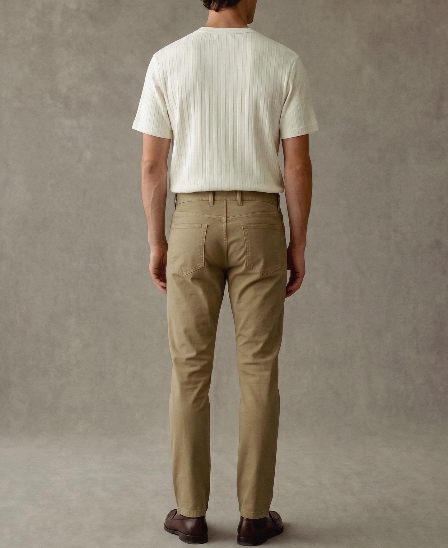 Heavyweight Ribbed Cotton Pocket T-Shirt - Oatmeal White