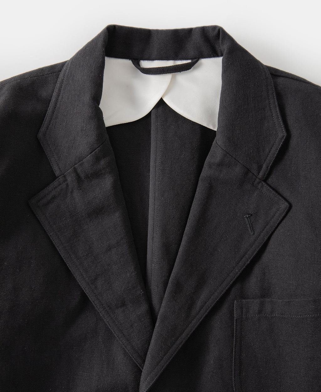 Textured Linen-Cotton Blend Sack Jacket – Black