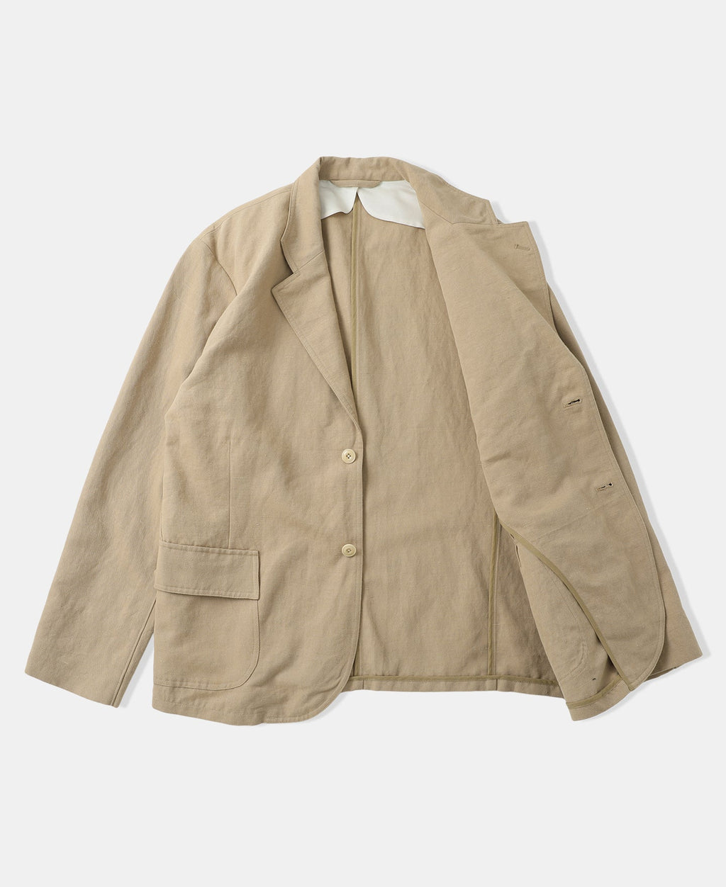 Textured Linen-Cotton Blend Sack Jacket – Khaki