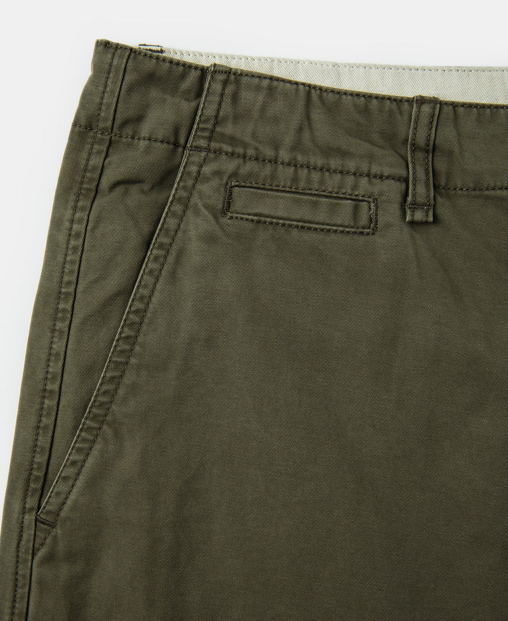 1930s Washed Officer Chino Shorts - Olive