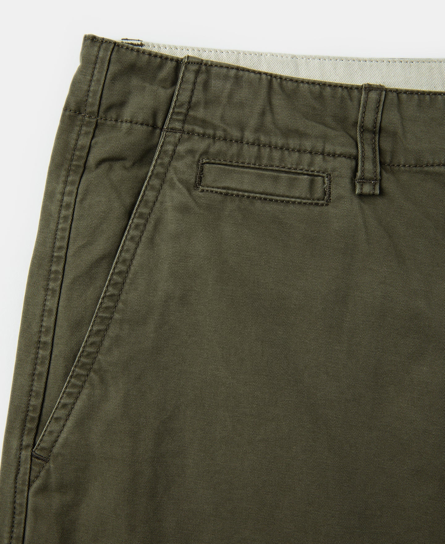 1930s Washed Officer Chino Shorts - Olive