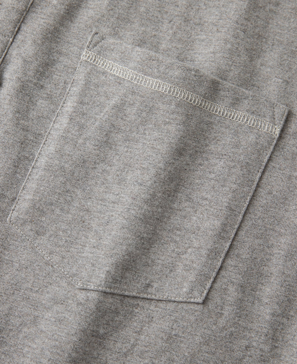1940s Slub Cotton Henley Pocket T-Shirt - Gray