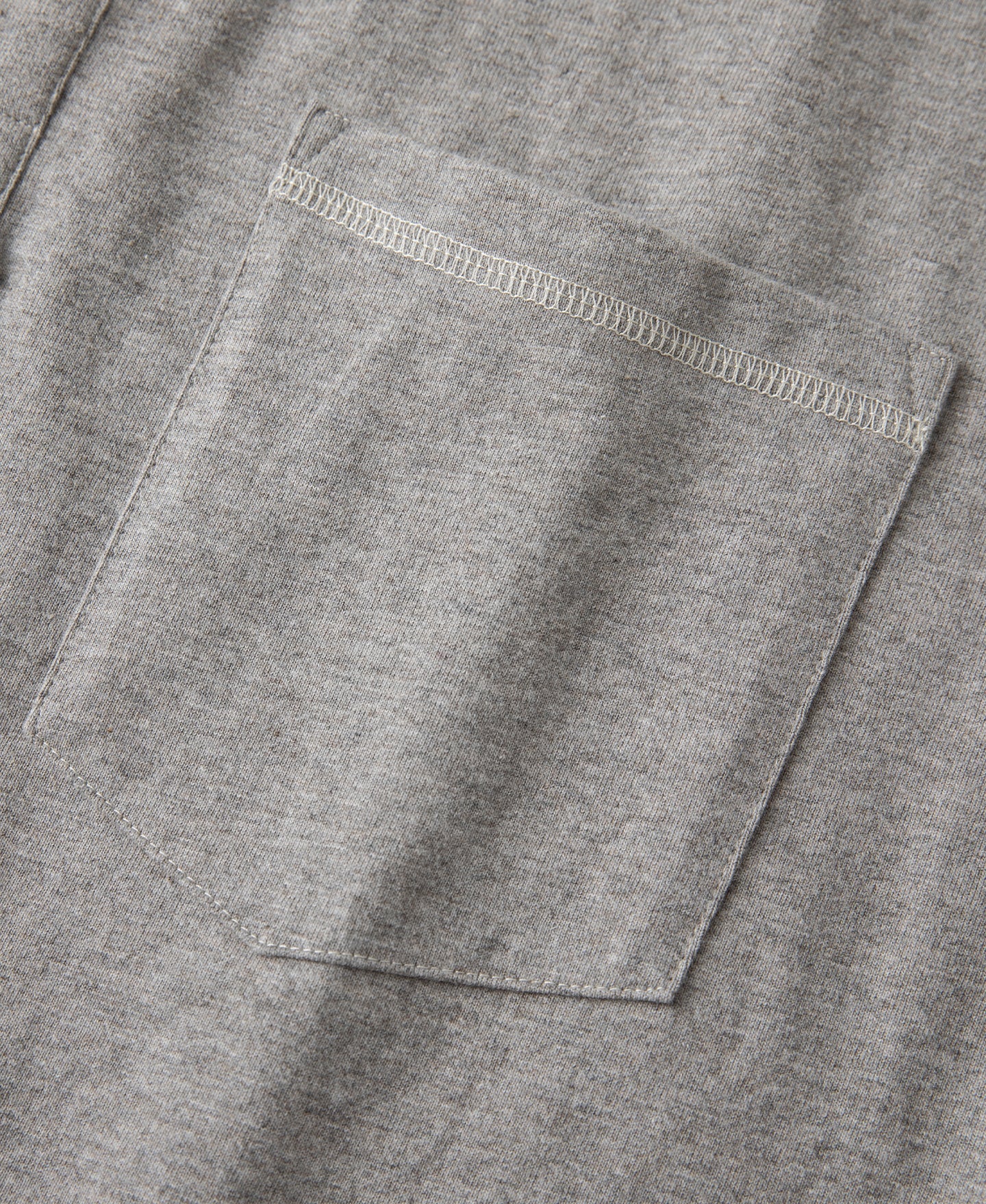 1940s Slub Cotton Henley Pocket T-Shirt - Gray