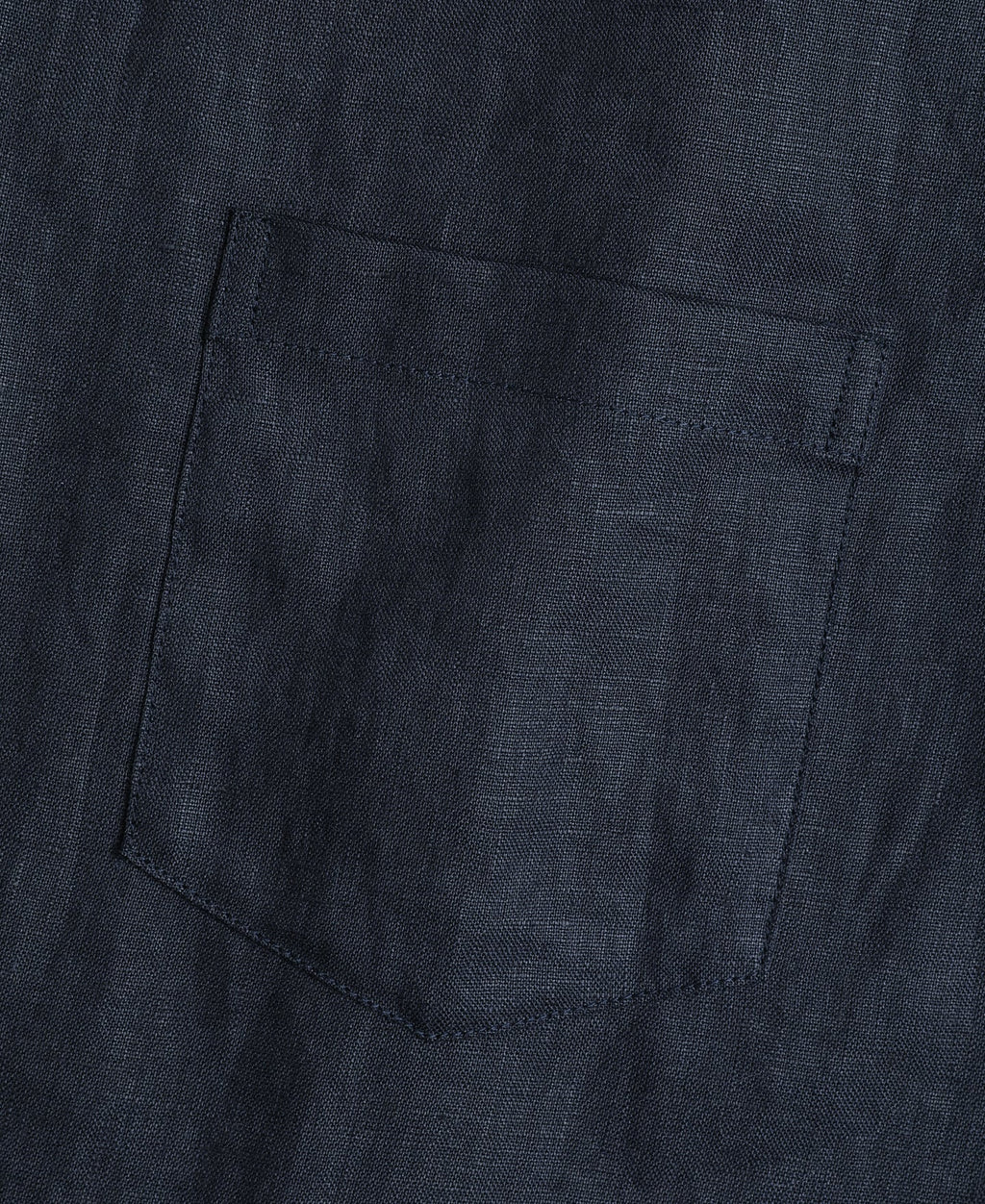 Cuban Collar Linen Shirt - Indigo