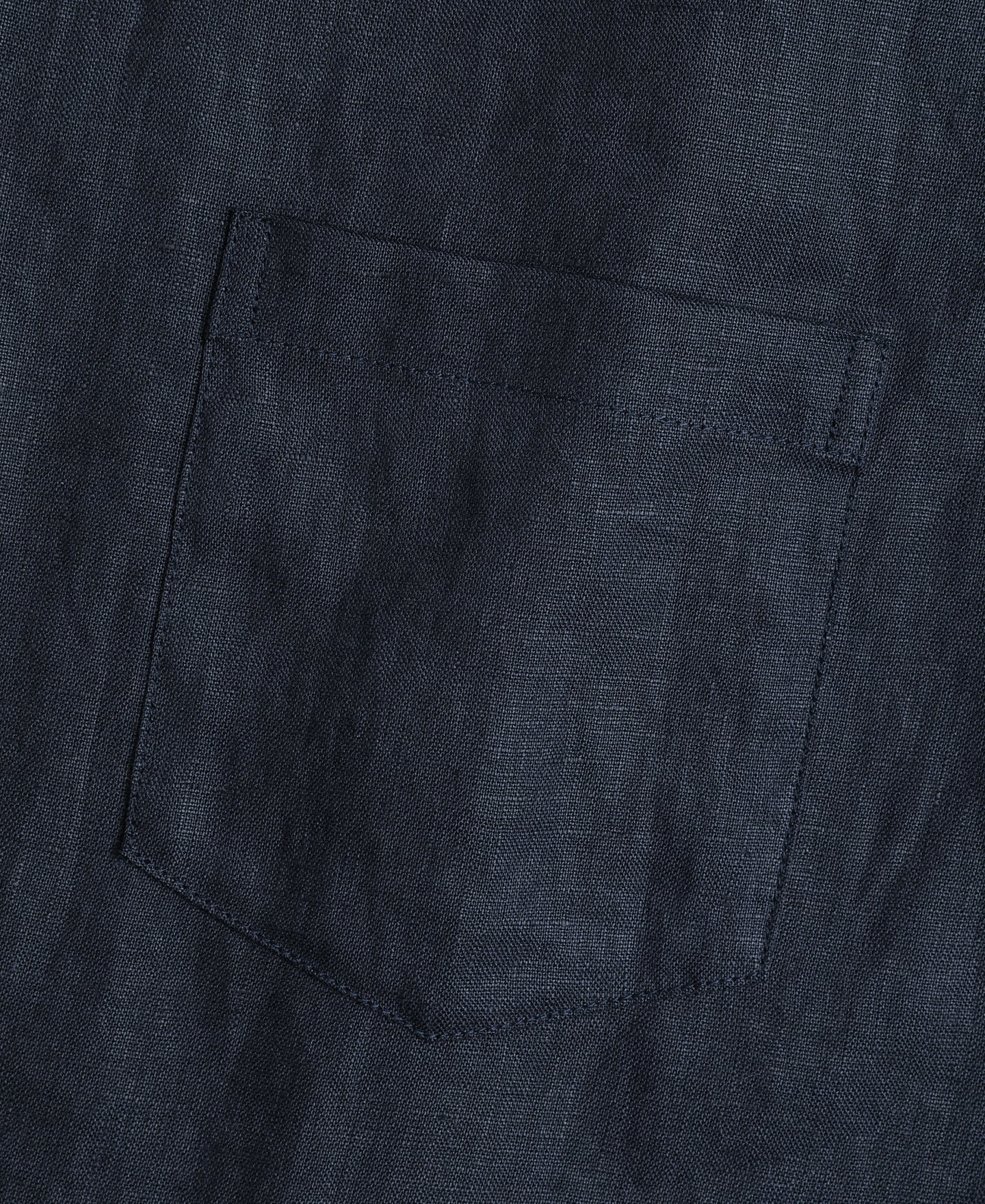 Cuban Collar Linen Shirt - Indigo