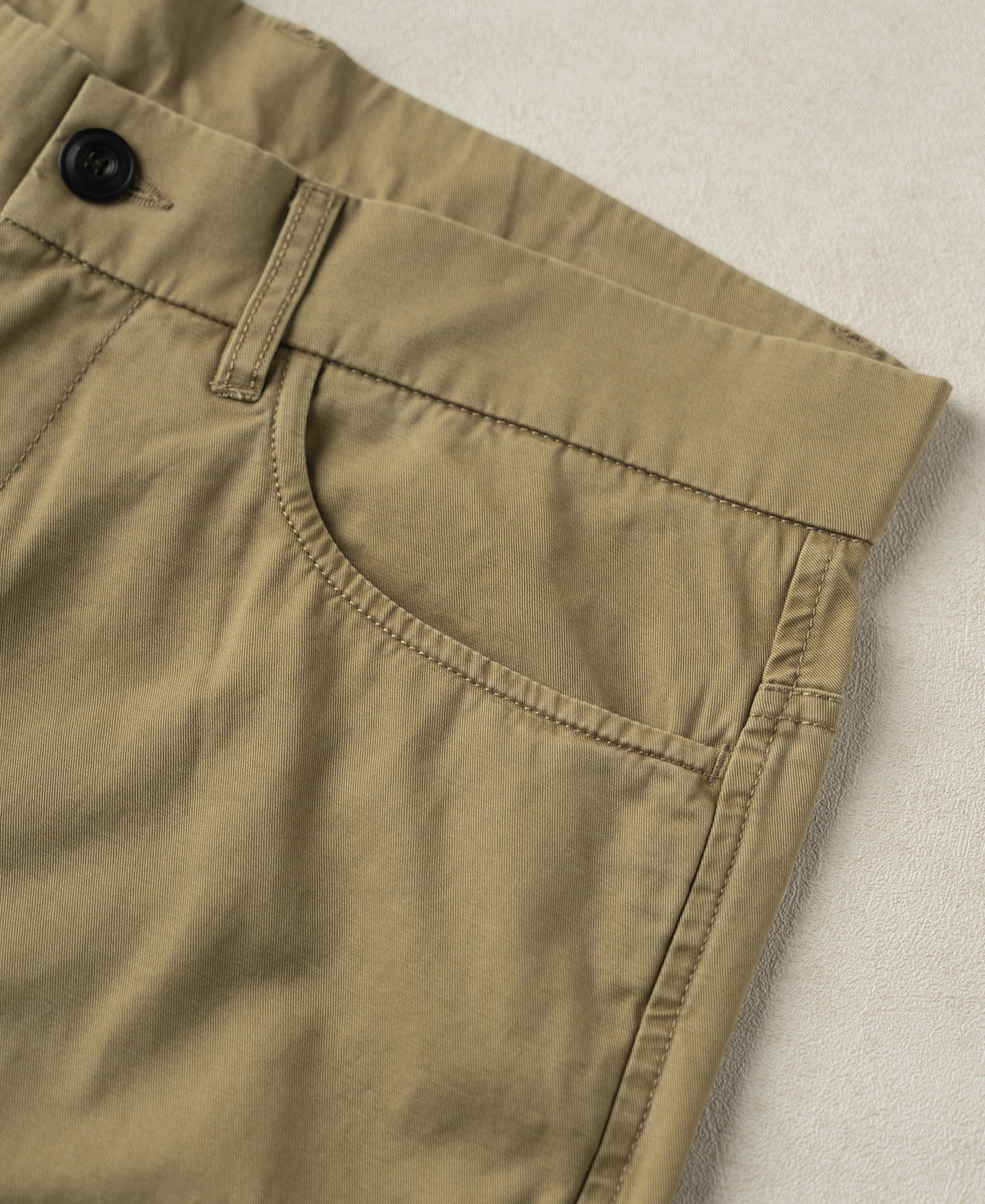Vintage Washed Tapered 5-Pocket Pants - Khaki