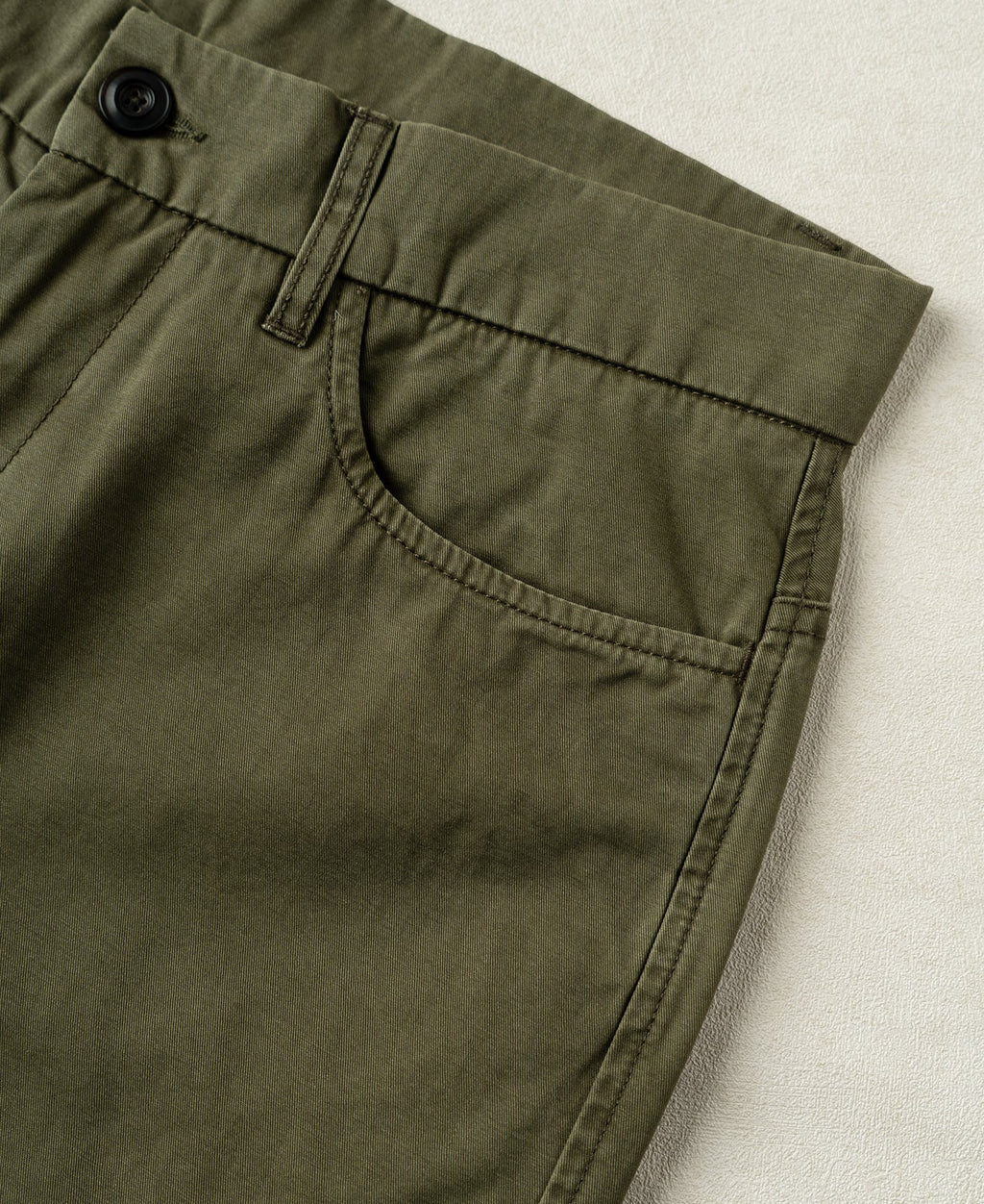 Vintage Washed Tapered 5-Pocket Pants - Olive