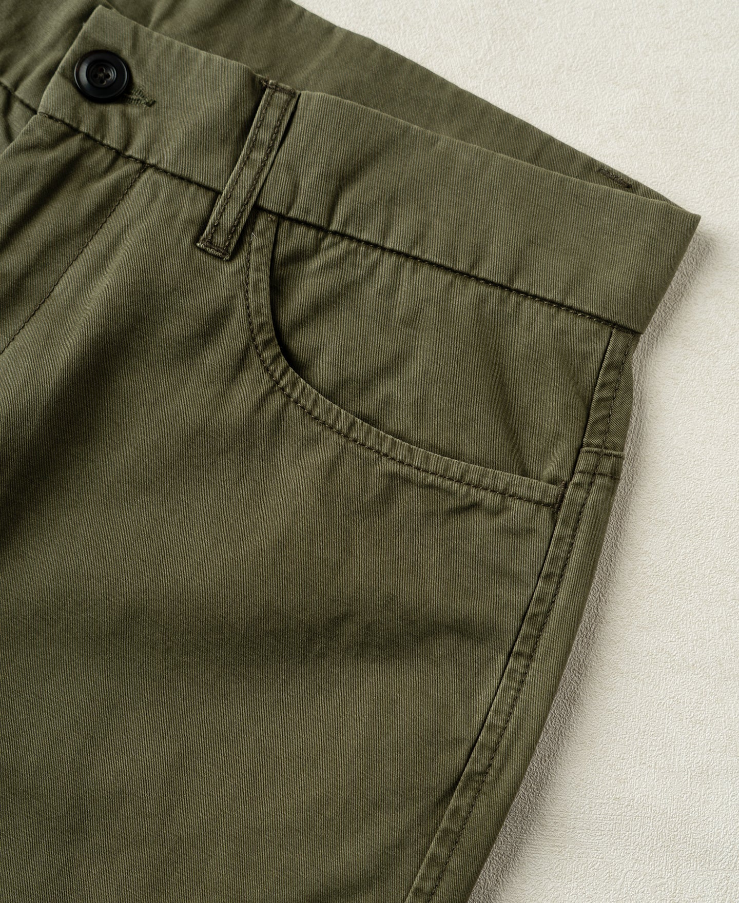 Vintage Washed Tapered 5-Pocket Pants - Olive